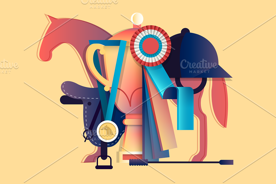 Win in equestrian sport in Illustrations - product preview 8