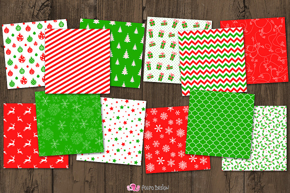 Christmas Digital Paper in Patterns - product preview 1