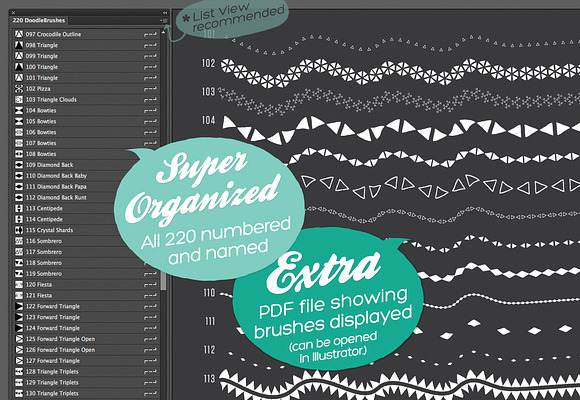 220 Sketched Illustrator Brushes in Photoshop Brushes - product preview 1