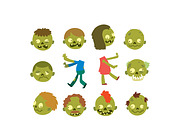 Vector zombie scary character