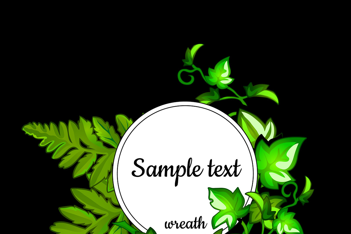 Card with decorated leaves of fern in Illustrations - product preview 8
