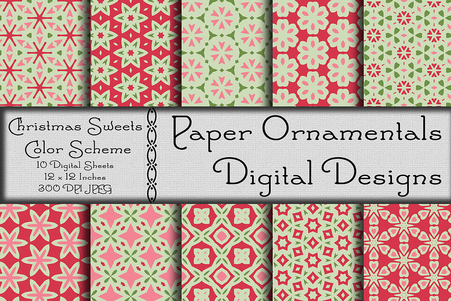 Christmas Digital Paper, Xmas Sweets