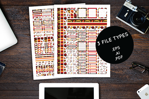 Planner Sticker Set - Autumn in Stationery Templates - product preview 1