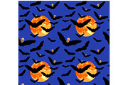 Seamless pattern of flying bat with