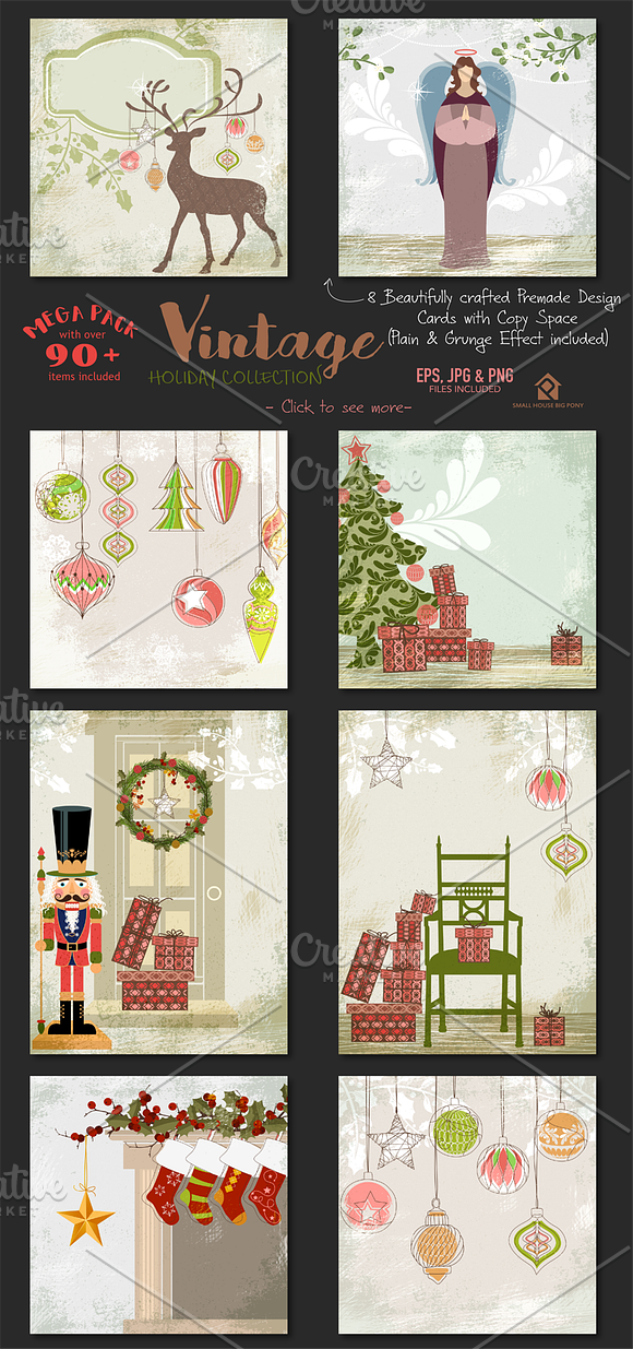 Vintage Holiday Collection in Illustrations - product preview 1