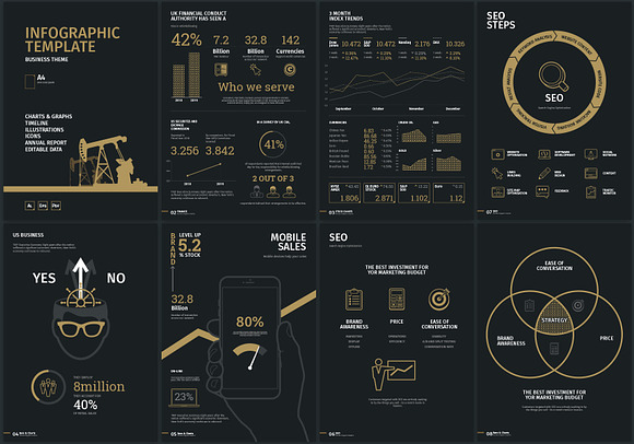 Business infographic kit in Illustrations - product preview 1
