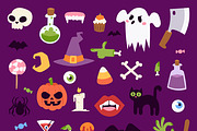 Halloween symbols vector collection