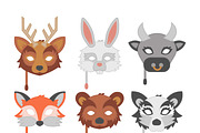 Animals party masks vector