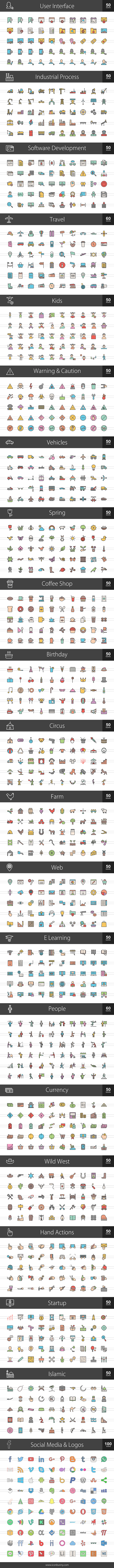 2130 Line Filled Icons (V3) in Graphics - product preview 2