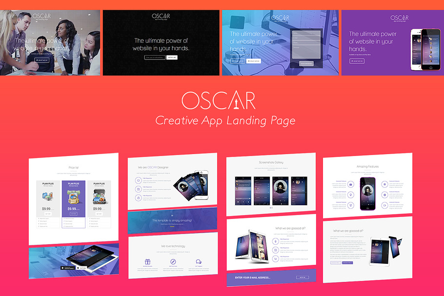 OSCAR // Creative App Landing Page