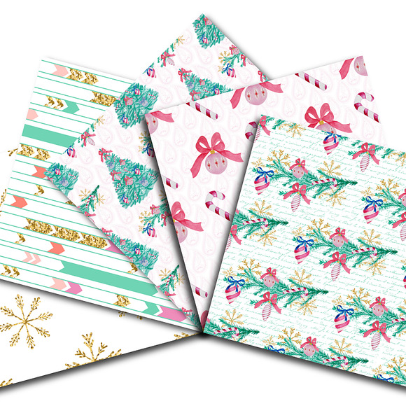 Christmas Digital Paper 6x6 in Patterns - product preview 2