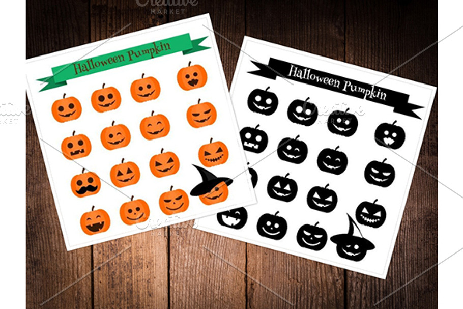 Halloween pumpkin icons. eps+jpg