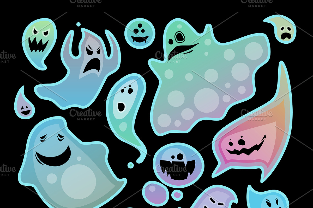 Vector silhouette ghost character in Illustrations - product preview 8