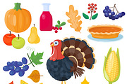 Vector icons for thanksgiving day