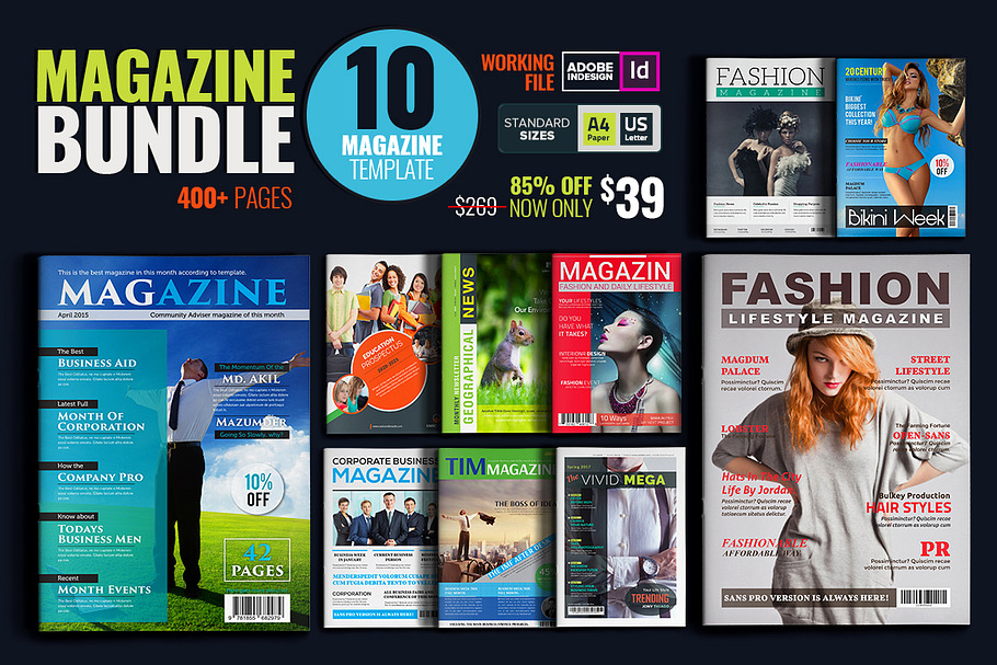 Magazine Bundle_10 Template_V01 in Magazine Templates - product preview 8