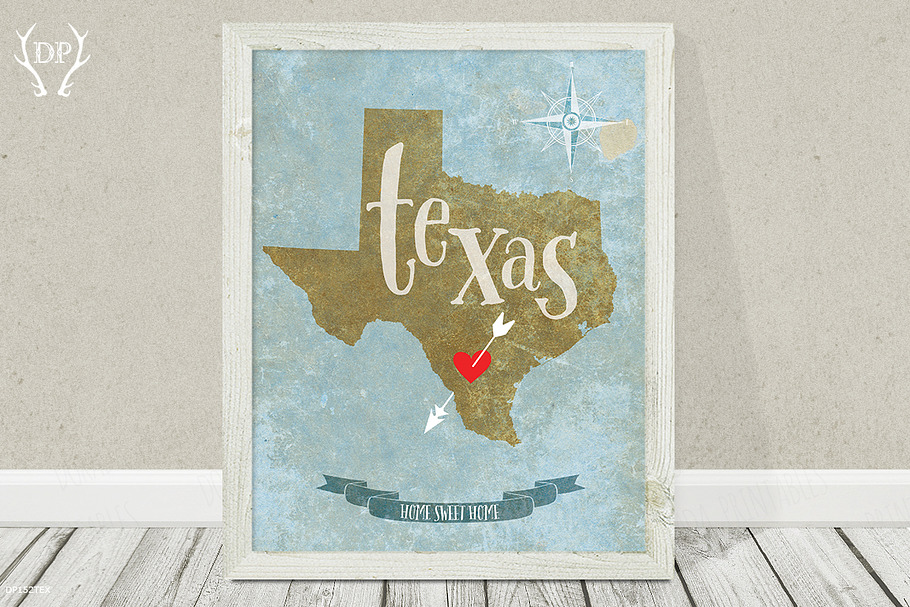 Texas state wall art printable