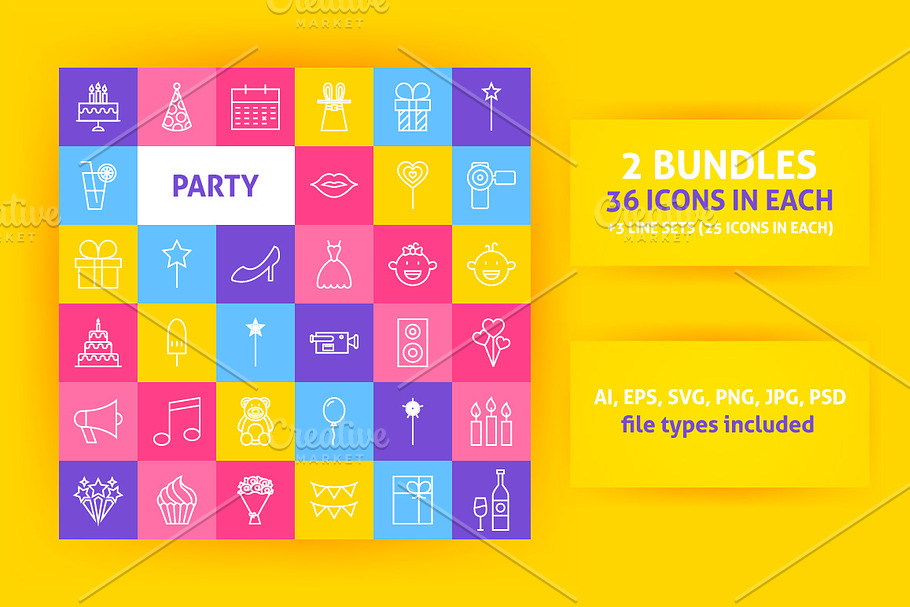 Party Line Art icons