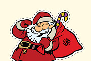 Funny Santa Claus sticker label