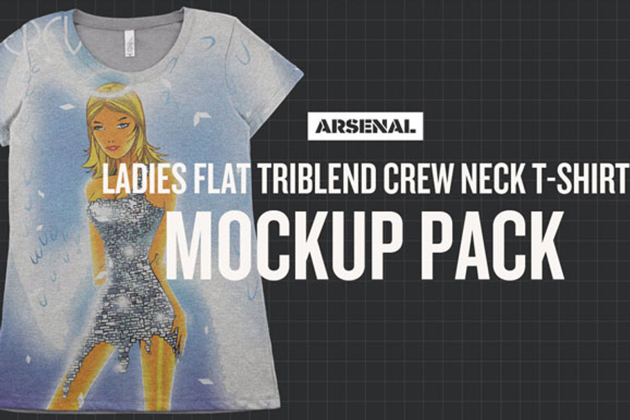 Ladies Flat Triblend Mockup Pack in Mockup Templates - product preview 8