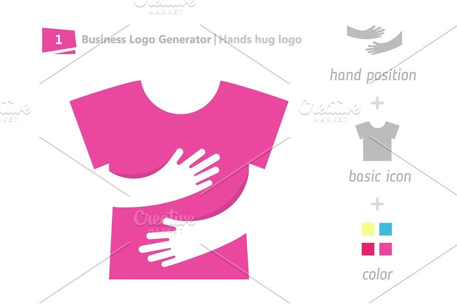 Logo generator. Set of 15 hugs logo  in Logo Templates - product preview 8