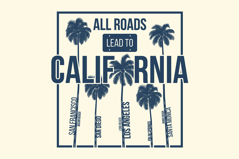 California t-shirt design in Product Mockups - product preview 8