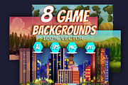 8 Level Game Backgrounds Set