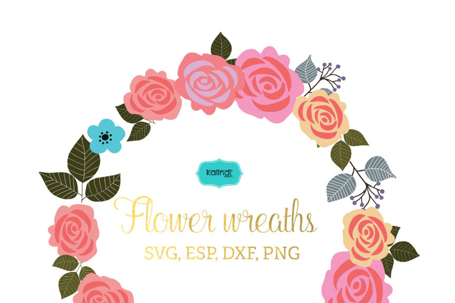 Flower wreaths vector clipart FLWR2 in Illustrations - product preview 8