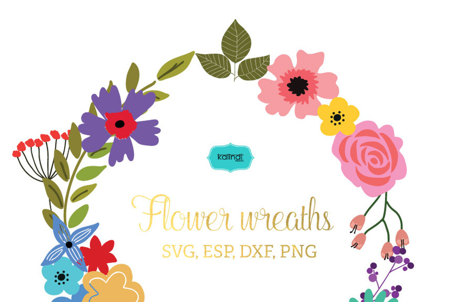 Flower wreaths vector clipart FLWR3 in Illustrations - product preview 8