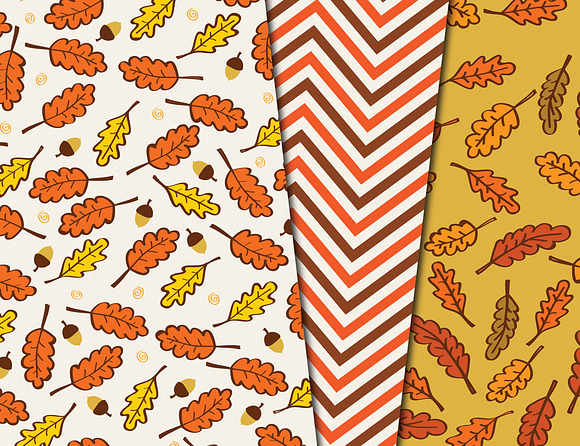Autumn Fall Digital Paper Hand drawn in Patterns - product preview 1