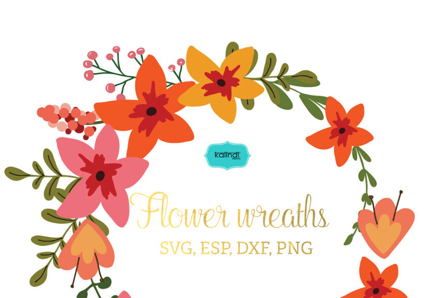 Flower wreaths vector clipart FLWR4 in Illustrations - product preview 8