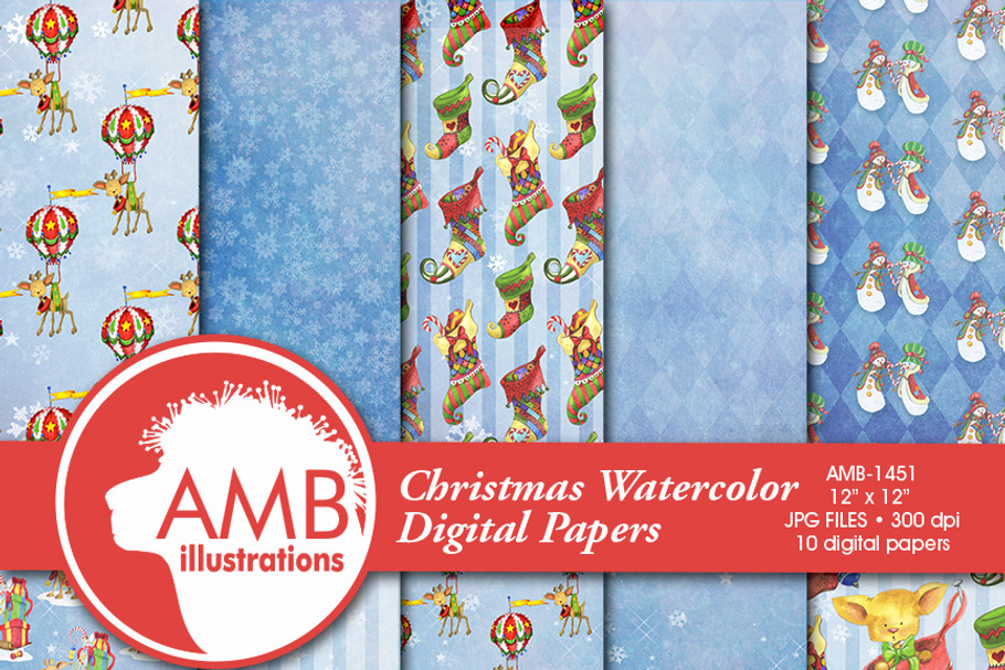 Christmas Water Color Papers, 1468 in Illustrations - product preview 8