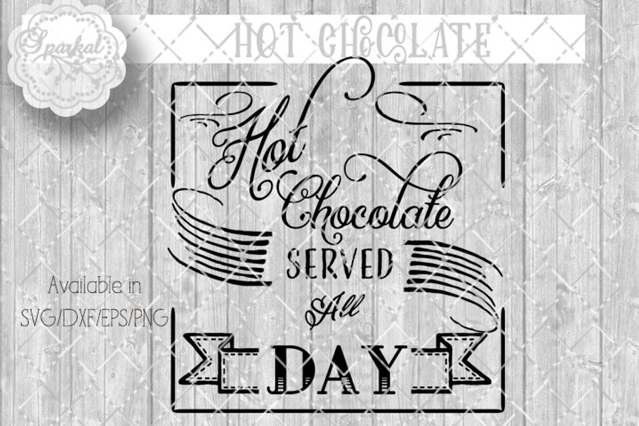 Hot Chocolate Vintage Sign Stencil in Illustrations - product preview 8