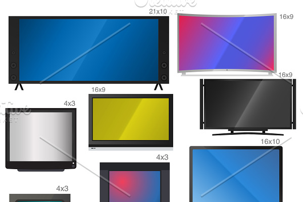 TV screen lcd monitor vector