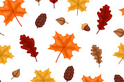 Autumn leaf seamless pattern vector