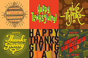 Thanksgiving card vector set
