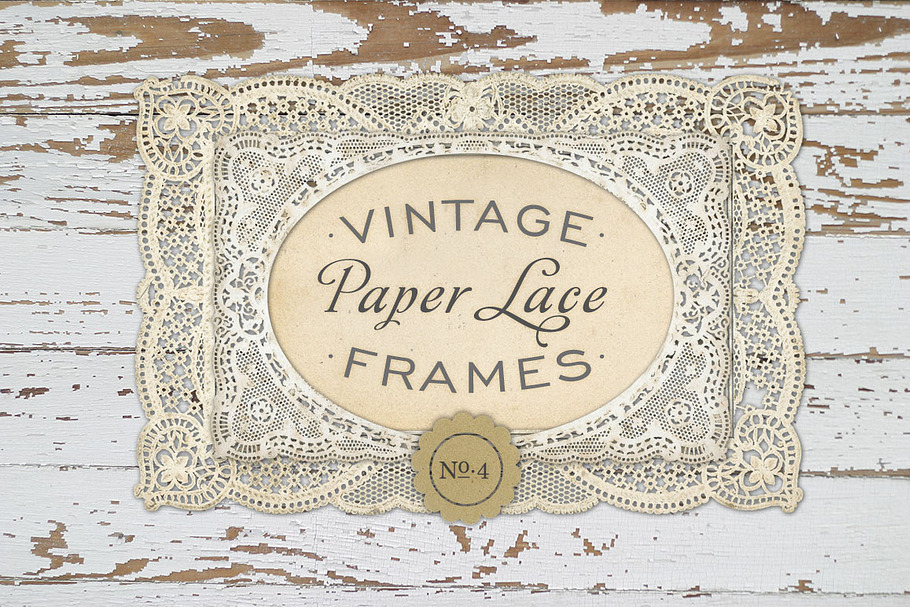 Vintage Paper Lace Frames No. 4 in Objects - product preview 8