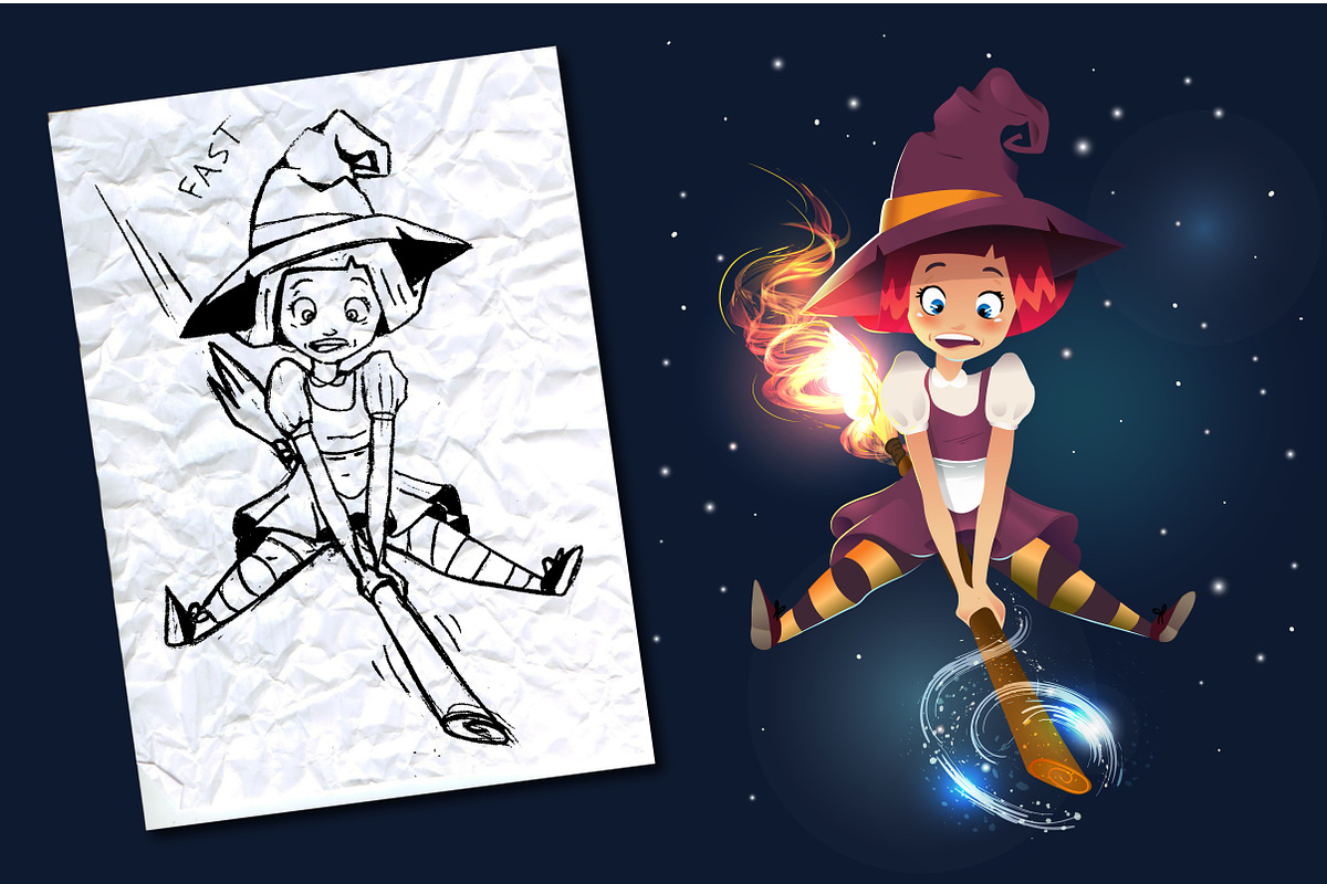 Halloween Witch vector in Illustrations - product preview 8