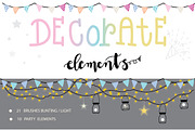 Decorate elements for bunting /light