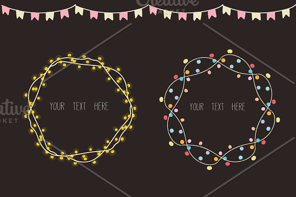 Decorate elements for bunting /light in Illustrations - product preview 1