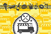 Food truck festival vector poster