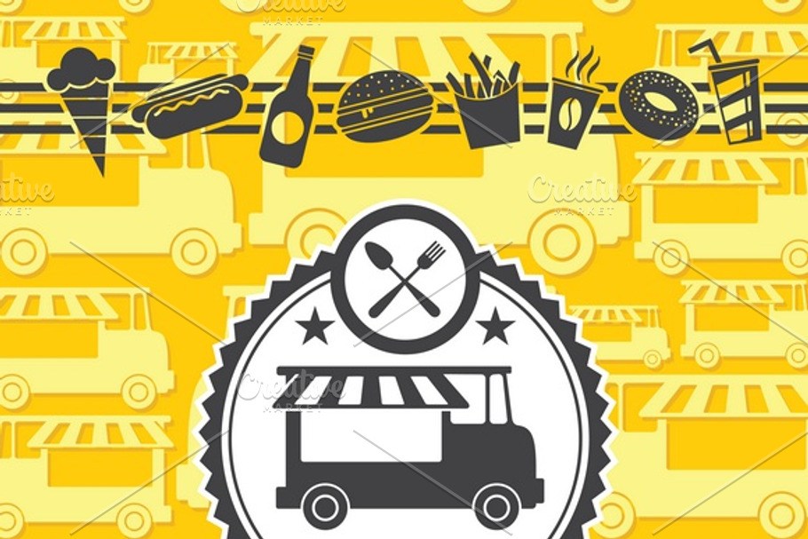 Food truck festival vector poster in Illustrations - product preview 8