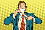 Businessman drinking Cup of coffee 