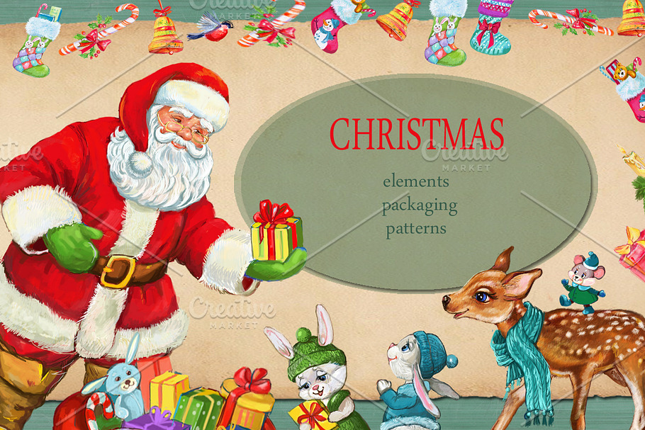 Christmas set/ illustration in Illustrations - product preview 8