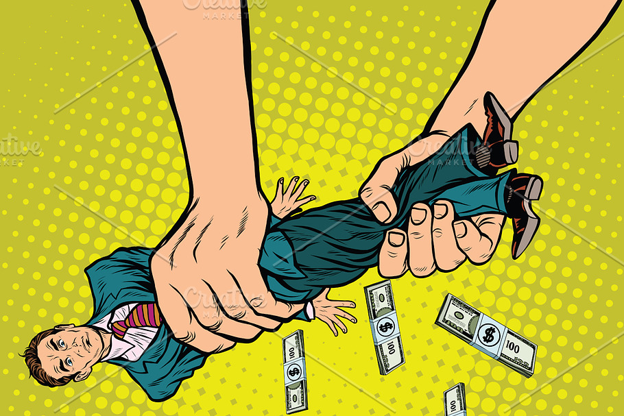Female hands squeeze men money in Illustrations - product preview 8