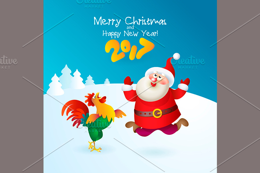 Christmas card with Santa Claus in Illustrations - product preview 8