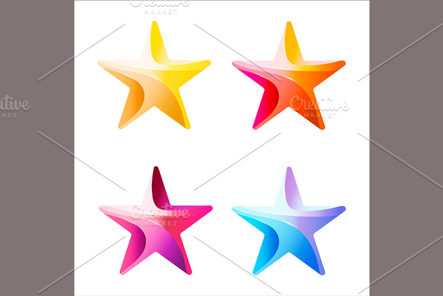 Set of Colorful stars in Illustrations - product preview 8