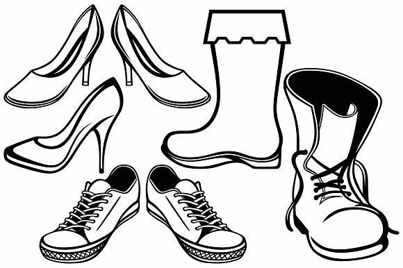 Footwear for men and women in Black And White Icons - product preview 1