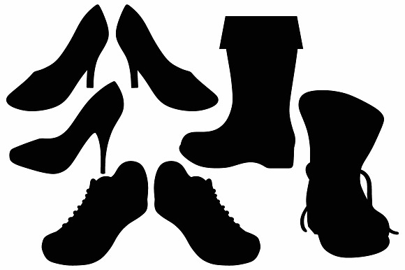 Footwear for men and women in Black And White Icons - product preview 2