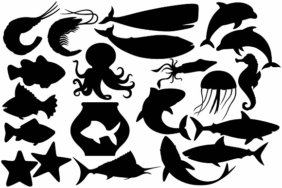 Underwater, sea animals in Illustrations - product preview 3
