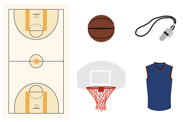 Vector basketball elements 